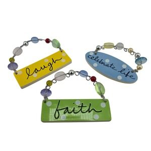Sandra Magsamen Mini Wall Sign Decor Lot Faith Laugh Celebrate‎ Life